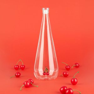 Bottiglia vetro borosilicato con frutti
